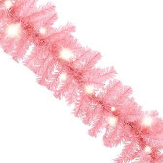 Kerstslinger met LED-lampjes 20 m roze 3