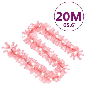 Kerstslinger met LED-lampjes 20 m roze 7