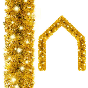 Kerstslinger met LED-lampjes 5 m goudkleurig 1