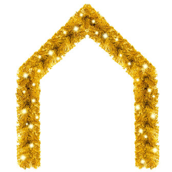 Kerstslinger met LED-lampjes 10 m goudkleurig 2