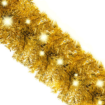 Kerstslinger met LED-lampjes 10 m goudkleurig 5