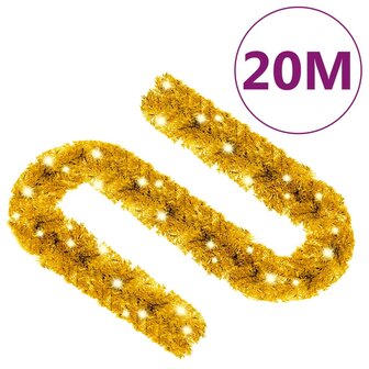 Kerstslinger met LED-lampjes 20 m goudkleurig 8