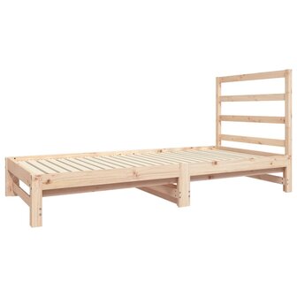 Slaapbank uitschuifbaar massief grenenhout 2x(90x190) cm 4