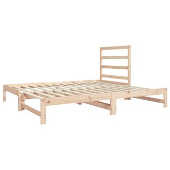 Slaapbank uitschuifbaar massief grenenhout 2x(90x190) cm 5