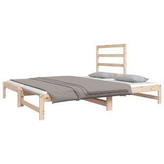 Slaapbank uitschuifbaar massief grenenhout 2x(90x190) cm 9