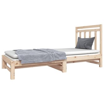 Slaapbank uitschuifbaar massief grenenhout 2x(90x190) cm 3