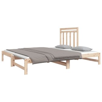 Slaapbank uitschuifbaar massief grenenhout 2x(90x190) cm 9