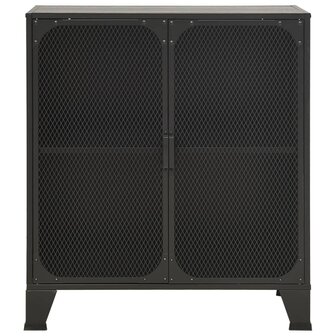 Opbergkast 72x36x82 cm metaal en MDF grijs 3