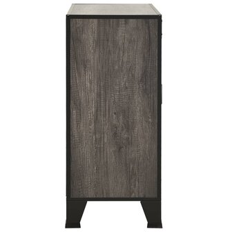 Opbergkast 72x36x82 cm metaal en MDF grijs 4