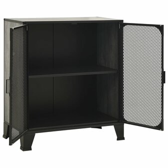 Opbergkast 72x36x82 cm metaal en MDF grijs 6