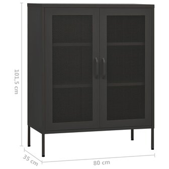 Opbergkast 80x35x101,5 cm staal antracietkleurig 9
