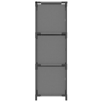 Opbergkast met 3 stoffen lades 34x34x101 cm staal grijs 4