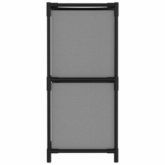 Opbergkast met 4 stoffen manden 63x30x71 cm staal grijs 4