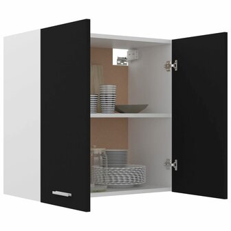 Hangkast 60x31x60 cm bewerkt hout zwart 4