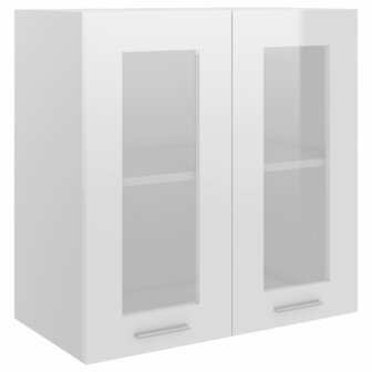 Hangkast 60x31x60 cm bewerkt hout hoogglans wit 2