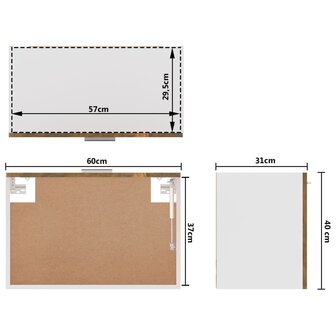 Hangkast 60x31x40 cm bewerkt hout gerookt eikenkleurig 9