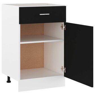 Onderkast met lade 50x46x81,5 cm bewerkt hout zwart 5