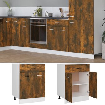 Onderkast met lade 60x46x81,5 cm bewerkt hout gerookt eiken 3