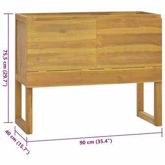 Badkamerkast 90x40x75,5 cm massief teakhout 8