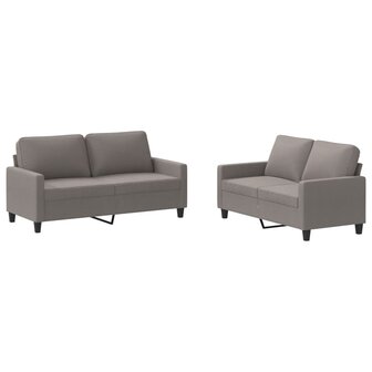 2-delige Loungeset met kussens stof taupe 2