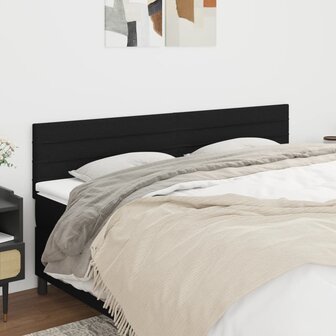 Hoofdborden 2 st 80x5x78/88 cm stof zwart 1