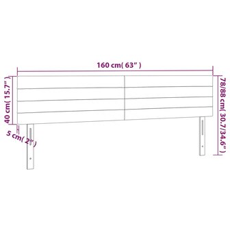 Hoofdborden 2 st 80x5x78/88 cm stof zwart 8