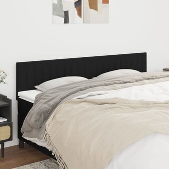 Hoofdborden 2 st 90x5x78/88 cm stof zwart 1