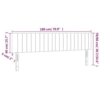 Hoofdborden 2 st 90x5x78/88 cm stof zwart 8