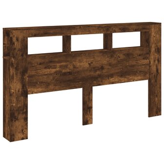 Hoofdeinde met LED 180x18,5x103,5 cm bewerkt hout gerookt eiken 3