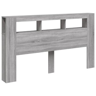 Hoofdeinde met LED 180x18,5x103,5 cm bewerkt hout grijs sonoma 3