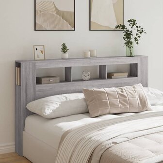 Hoofdeinde met LED 180x18,5x103,5 cm bewerkt hout grijs sonoma 4
