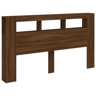 Hoofdeinde met LED 180x18,5x103,5 cm bewerkt hout bruineiken 3