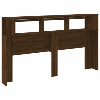 Hoofdeinde met LED 180x18,5x103,5 cm bewerkt hout bruineiken 8