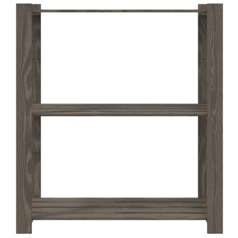 Opbergrek 3-laags 80x38x90 cm massief grenenhout grijs 3