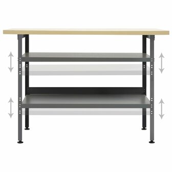 Werkbank 120x60x85 cm staal grijs 5