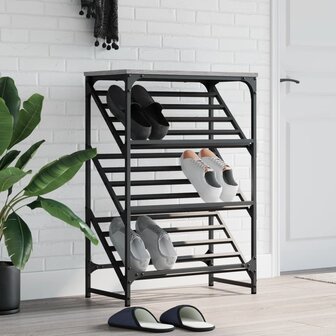 Schoenenrek 60x30x85 cm bewerkt hout grijs sonoma 1