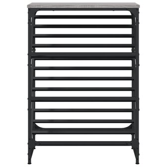 Schoenenrek 60x30x85 cm bewerkt hout grijs sonoma 4