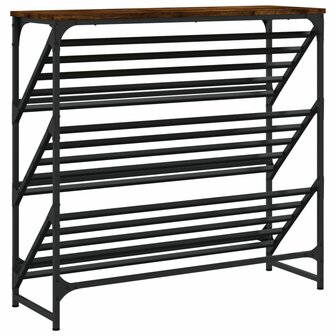 Schoenenrek 90x30x85 cm bewerkt hout gerookt eikenkleurig 6