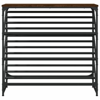 Schoenenrek 90x30x85 cm bewerkt hout bruin eikenkleur 4