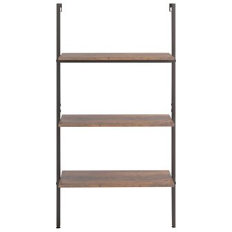 Ladderrek met 3 schappen 64x35x120,5 cm donkerbruin en zwart 3