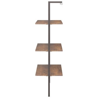 Ladderrek met 3 schappen 64x35x120,5 cm donkerbruin en zwart 4
