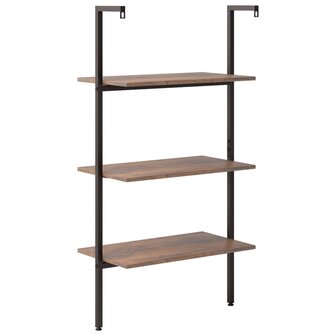 Ladderrek met 3 schappen 64x35x120,5 cm donkerbruin en zwart 5