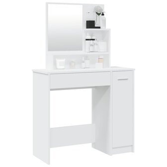 Kaptafel met spiegel 86,5x35x136 cm wit 4