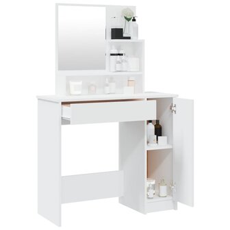 Kaptafel met spiegel 86,5x35x136 cm wit 5