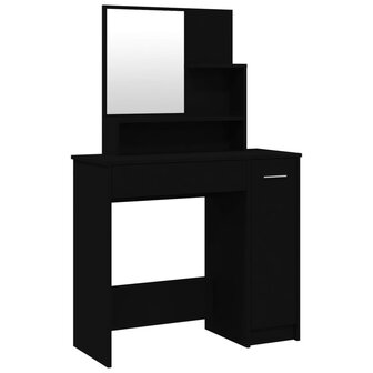 Kaptafel met spiegel 86,5x35x136 cm zwart 2