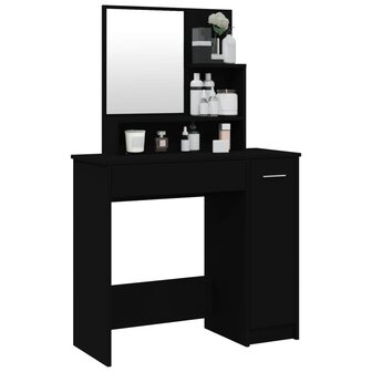 Kaptafel met spiegel 86,5x35x136 cm zwart 4