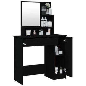 Kaptafel met spiegel 86,5x35x136 cm zwart 5