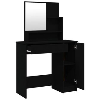 Kaptafel met spiegel 86,5x35x136 cm zwart 7
