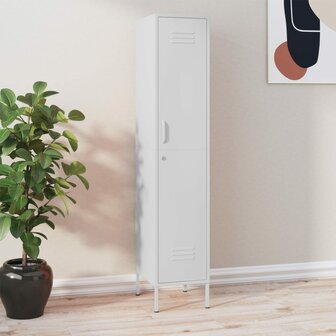 Lockerkast 35x46x180 cm staal wit 1