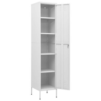 Lockerkast 35x46x180 cm staal wit 6